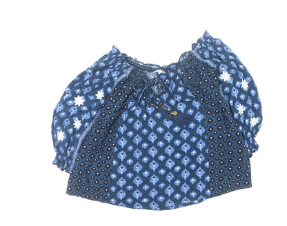 Womens UK Size S Monsoon Blue Peasant Blouse