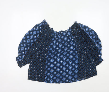 Womens UK Size S Monsoon Blue Peasant Blouse