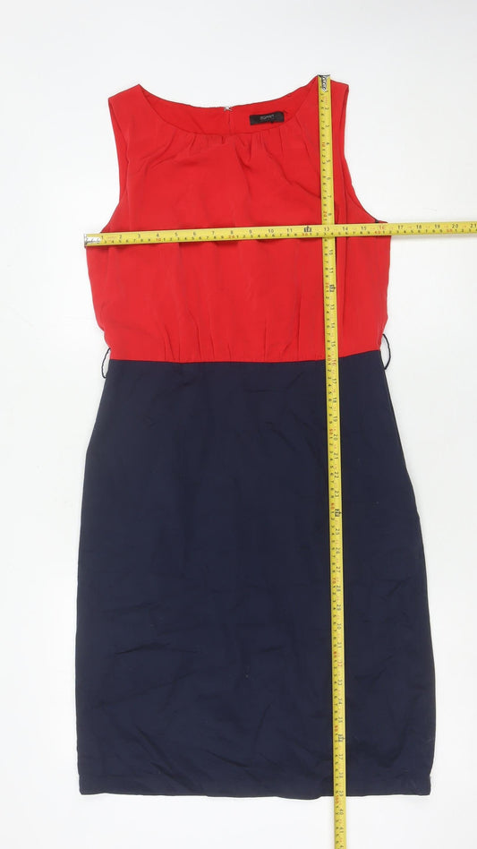 Esprit Women’s Red & Navy Colourblock Sheath Dress Size 12