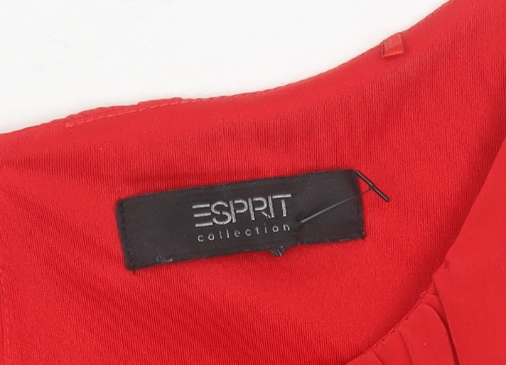 Esprit Women’s Red & Navy Colourblock Sheath Dress Size 12