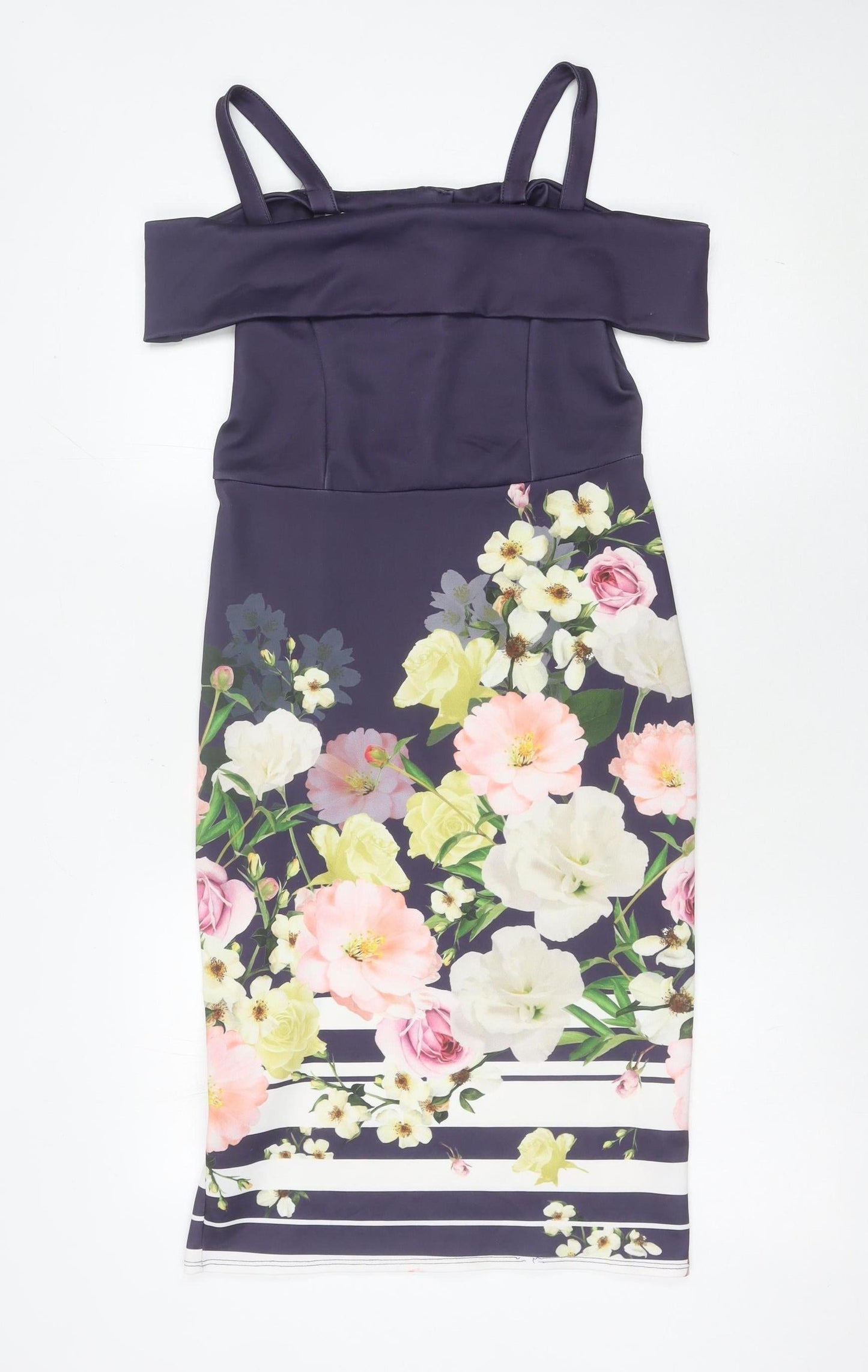 George Women’s Multicoloured Floral Bodycon Dress Size 8 Knee Length