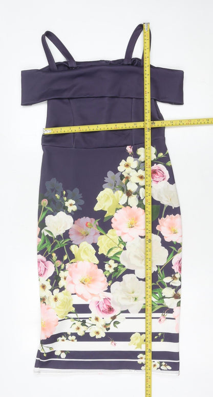 George Women’s Multicoloured Floral Bodycon Dress Size 8 Knee Length