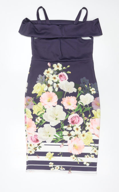 George Women’s Multicoloured Floral Bodycon Dress Size 8 Knee Length