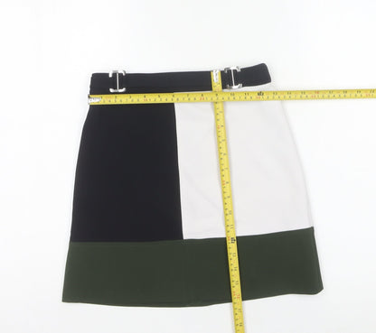 River Island Girls Black White Green Colourblock Pencil Skirt 11 Years