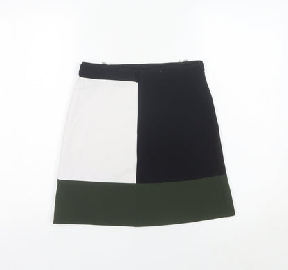River Island Girls Black White Green Colourblock Pencil Skirt 11 Years