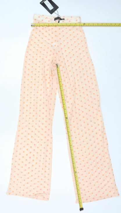 Womens UK Size 4 PRETTYLITTLETHING Regular Fit CasualParty/Cocktail Beige Trouse