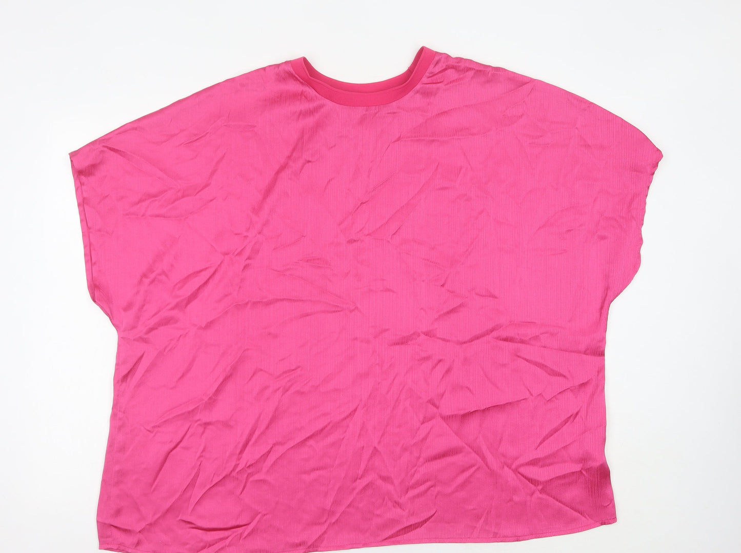 Womens UK Size 24 Simply Be Pink Basic T-Shirt