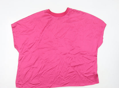 Womens UK Size 24 Simply Be Pink Basic T-Shirt