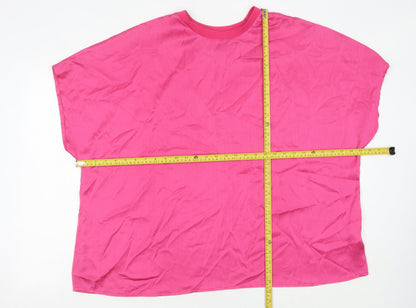Womens UK Size 24 Simply Be Pink Basic T-Shirt