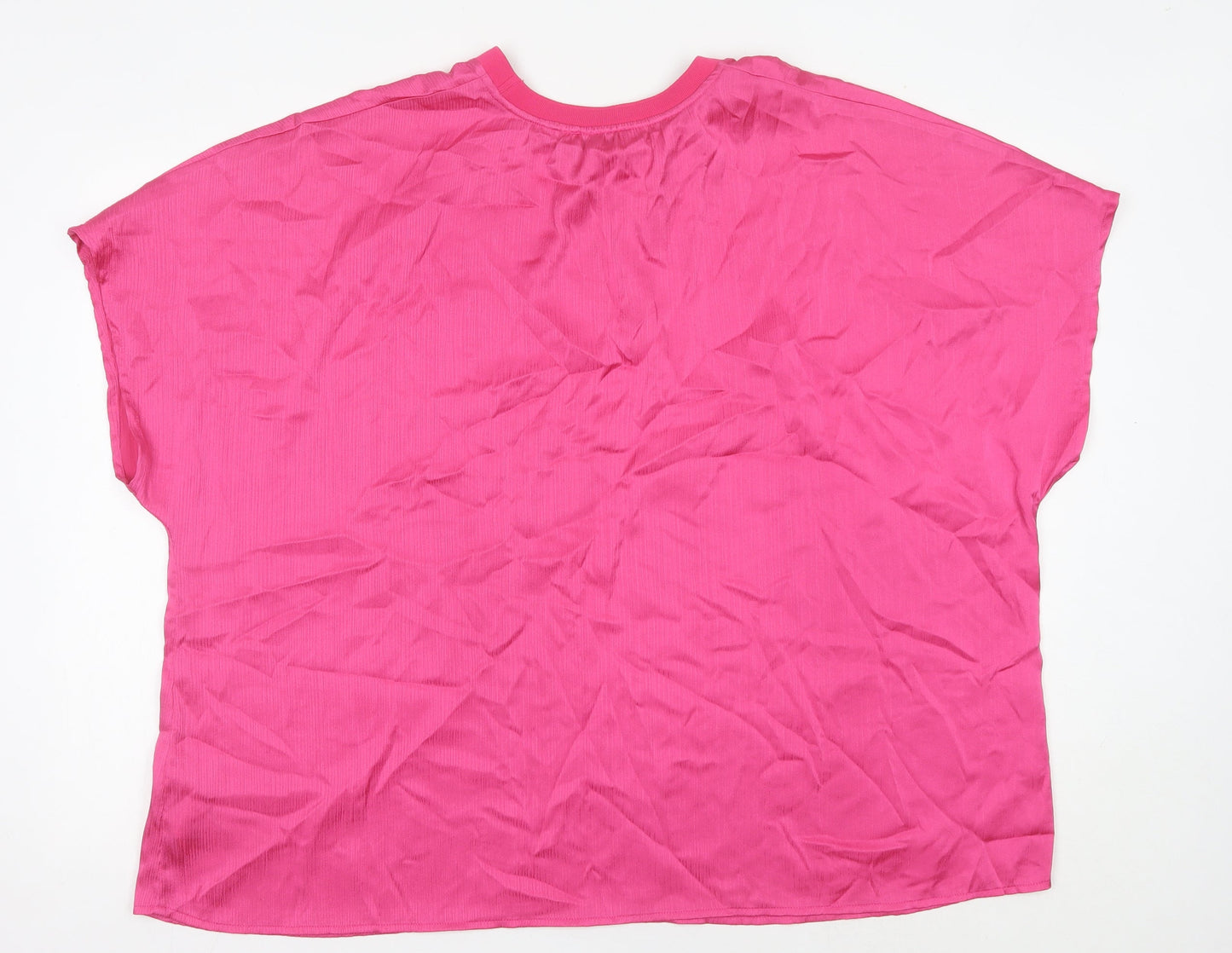 Womens UK Size 24 Simply Be Pink Basic T-Shirt