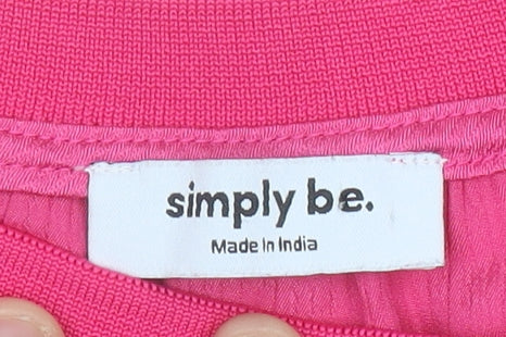 Womens UK Size 24 Simply Be Pink Basic T-Shirt