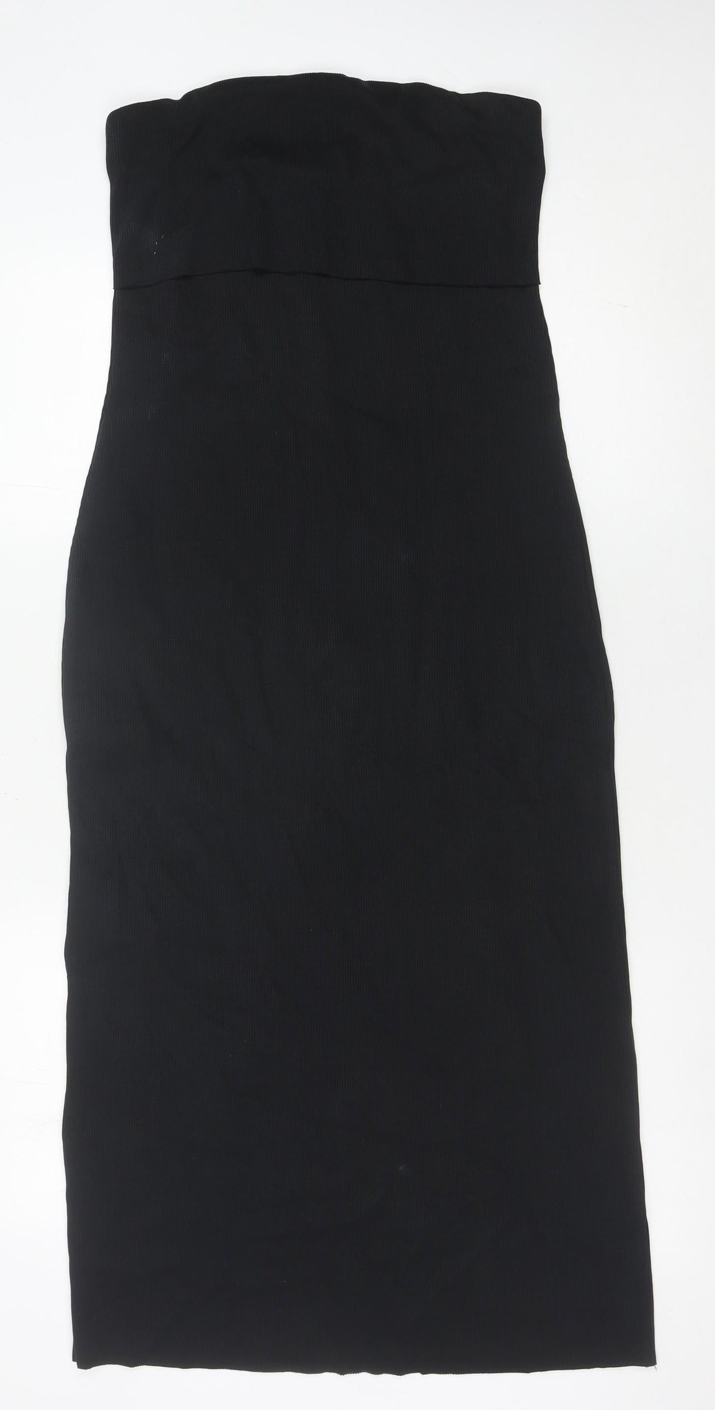 Marks and Spencer Women’s Black Size 10 Bodycon Strapless Knee Length Dress