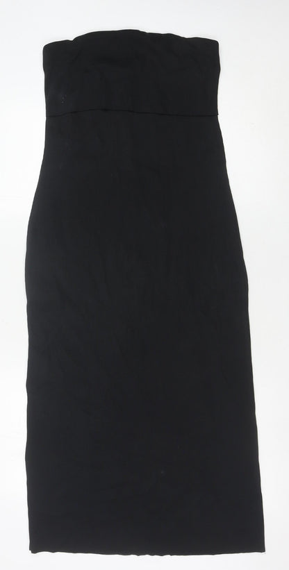 Marks and Spencer Women’s Black Size 10 Bodycon Strapless Knee Length Dress