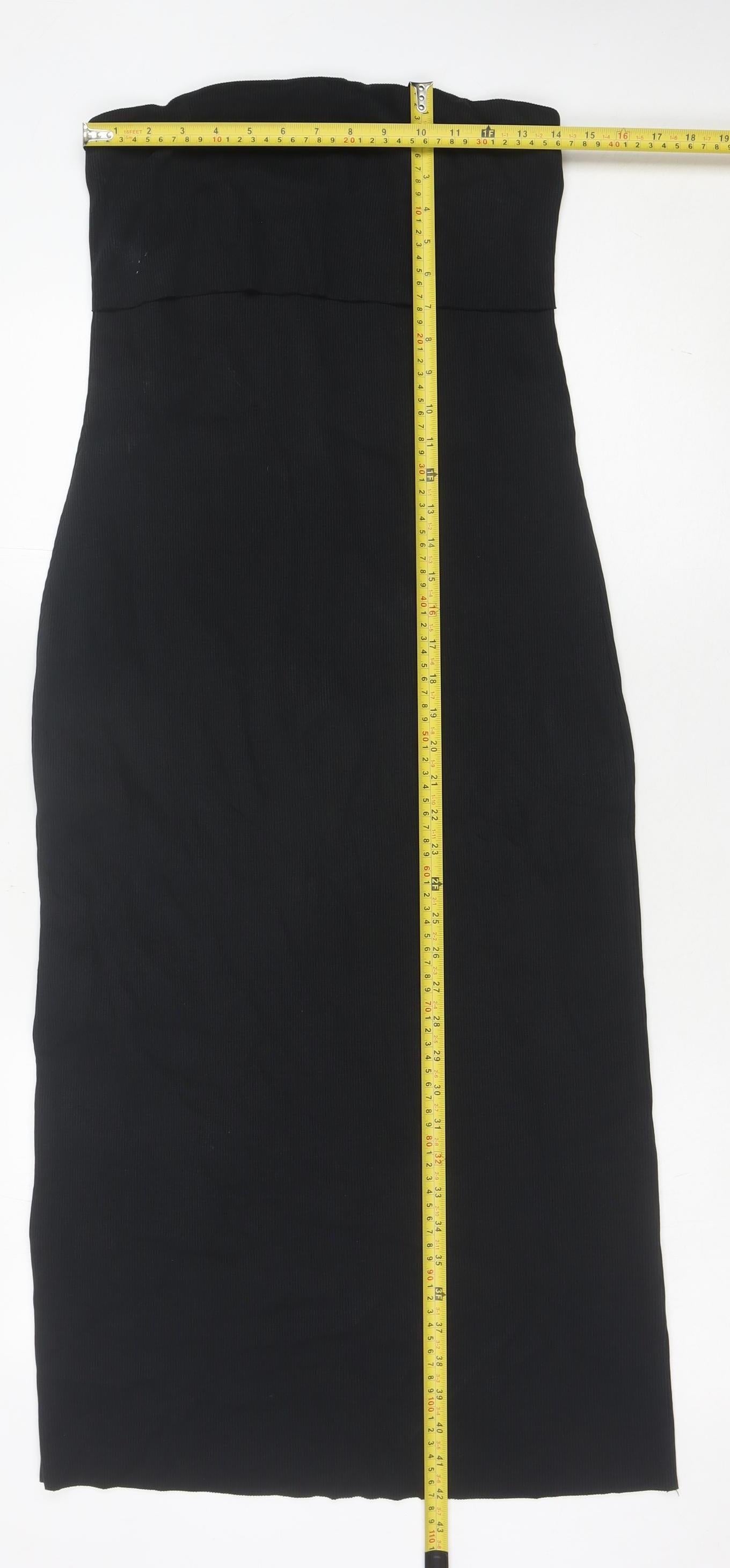 Marks and Spencer Women’s Black Size 10 Bodycon Strapless Knee Length Dress