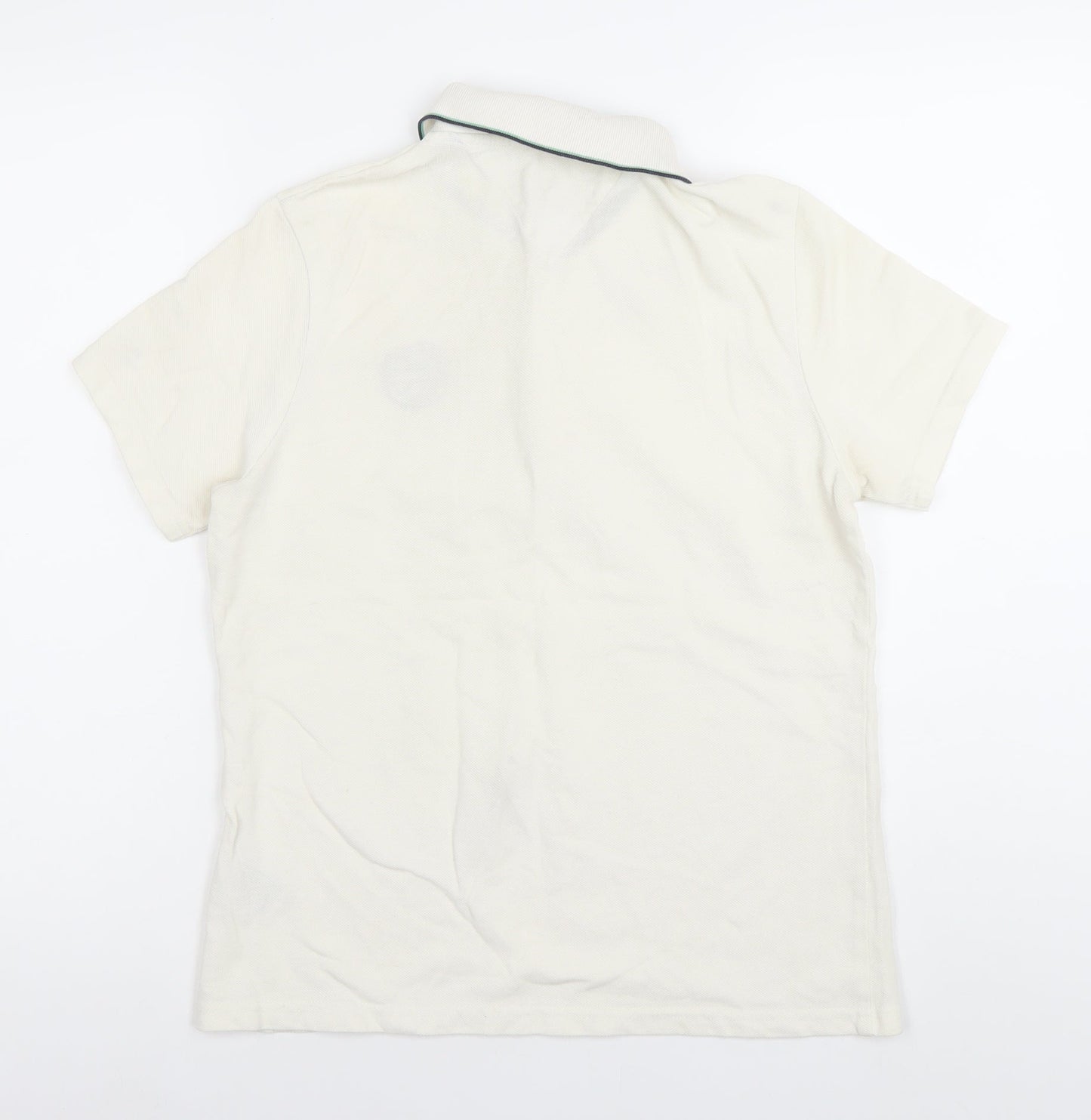 Tommy Hilfiger Men's Ivory Golf Polo Shirt M Embroidered Logo