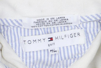Tommy Hilfiger Men's Ivory Golf Polo Shirt M Embroidered Logo