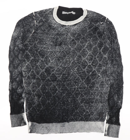 Jet Lag Original Men's Grey Geometric Cotton L Pullover Jumper