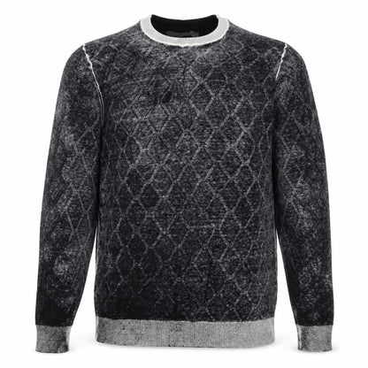 Jet Lag Original Men's Grey Geometric Cotton L Pullover Jumper