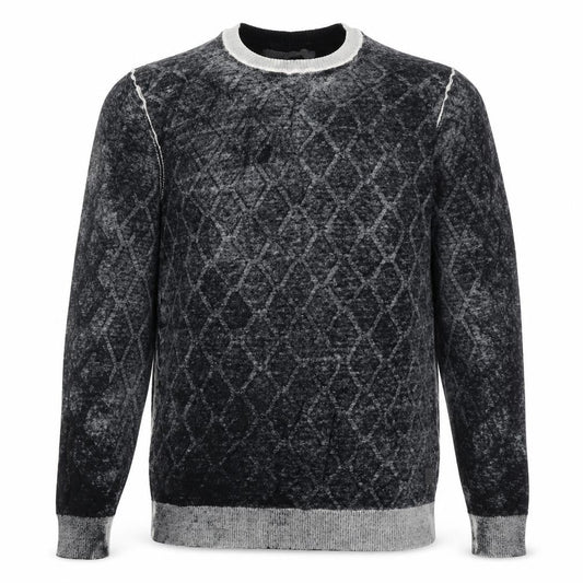 Jet Lag Original Men's Grey Geometric Cotton L Pullover Jumper
