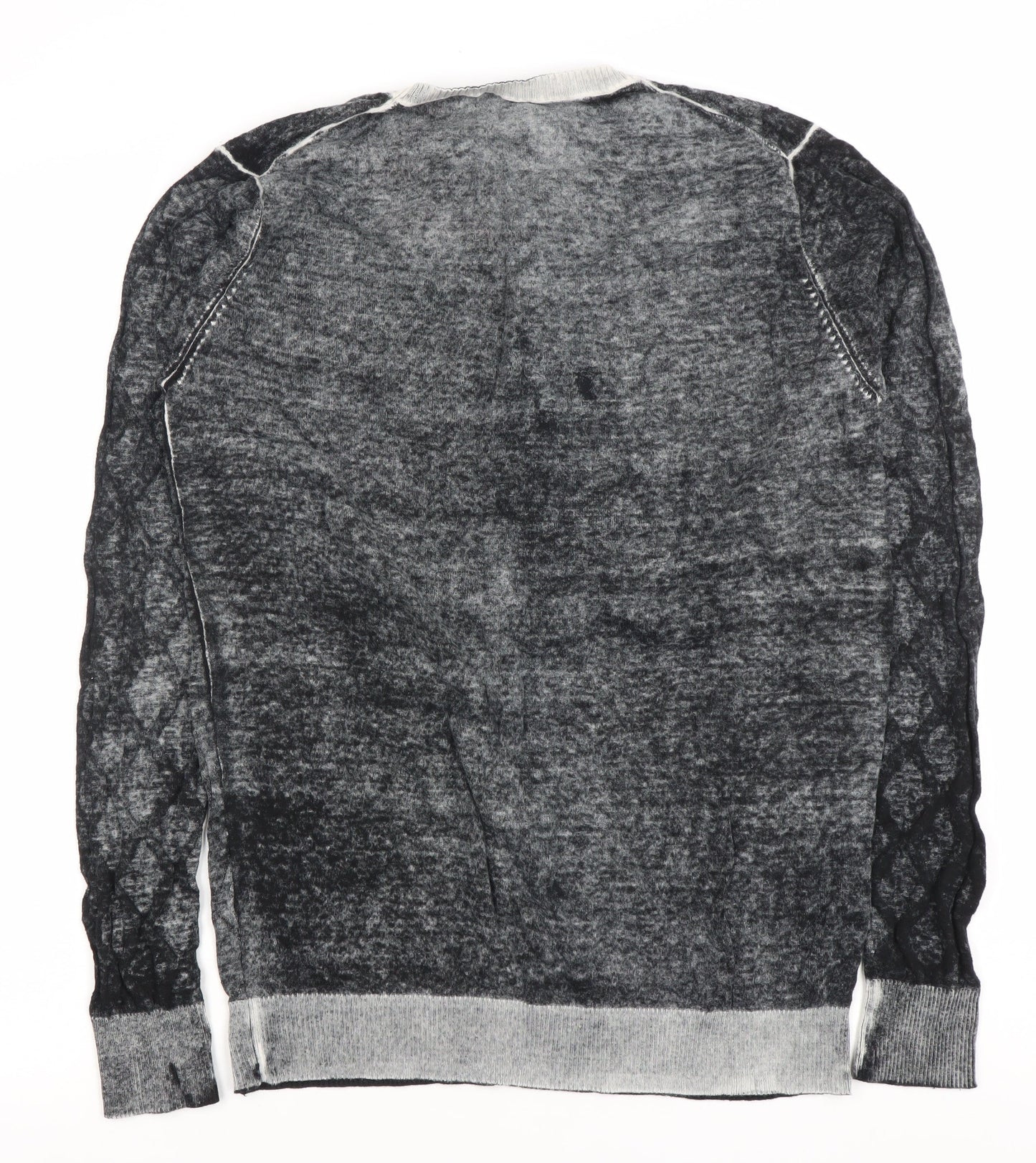 Jet Lag Original Men's Grey Geometric Cotton L Pullover Jumper