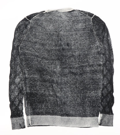 Jet Lag Original Men's Grey Geometric Cotton L Pullover Jumper