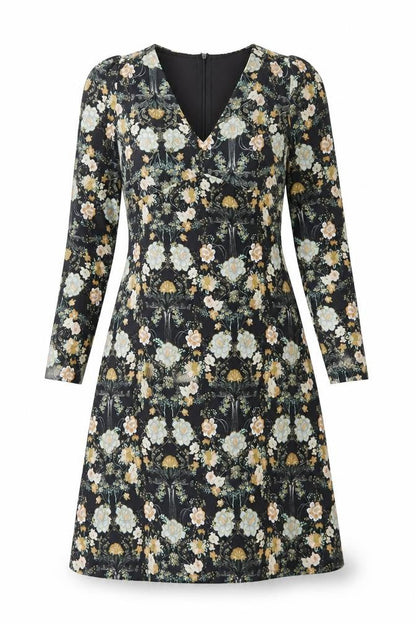 Boohoo Women's Multicoloured Floral Wrap Dress Size 10 Knee Length V-Neck