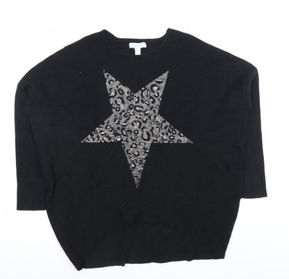 Womens UK Size S Blue Vanilla Black Pullover Jumper