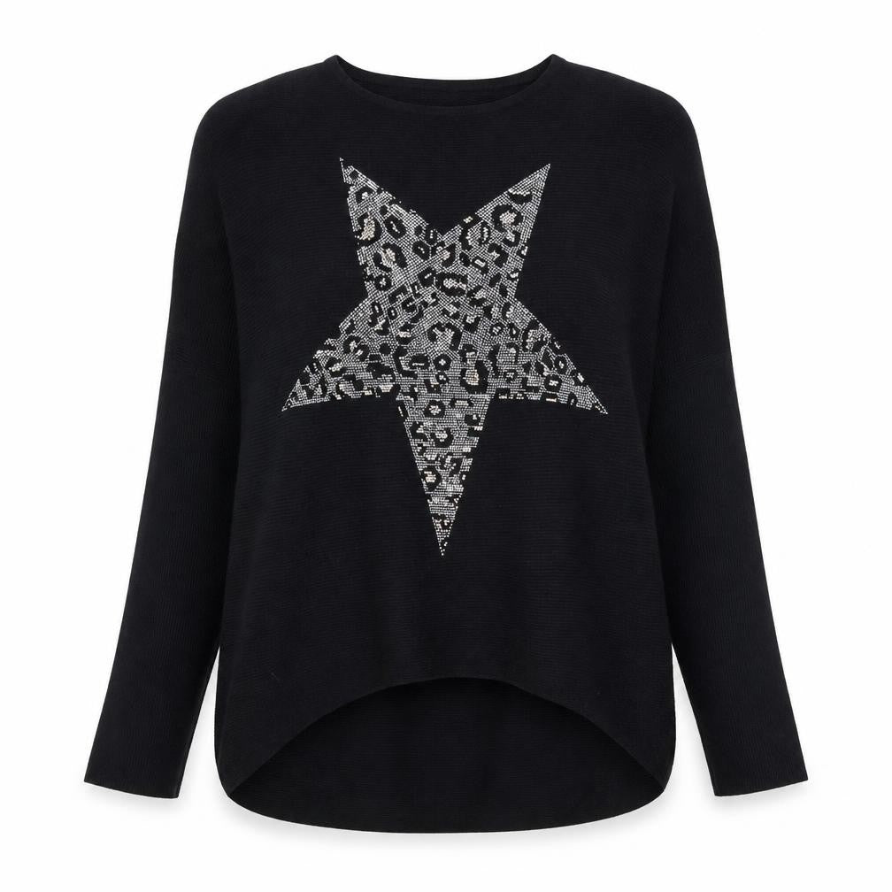 Womens UK Size S Blue Vanilla Black Pullover Jumper