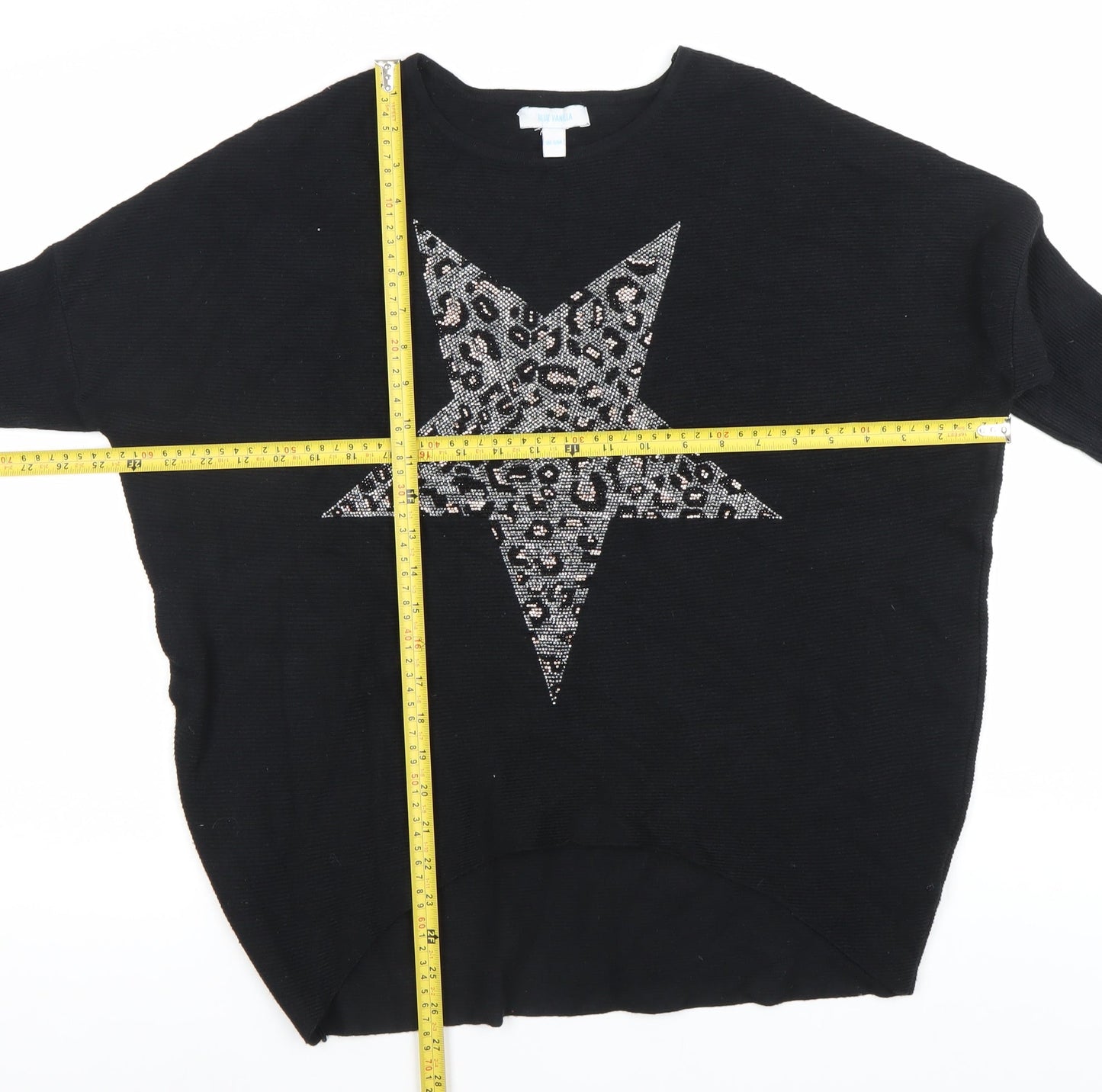 Womens UK Size S Blue Vanilla Black Pullover Jumper