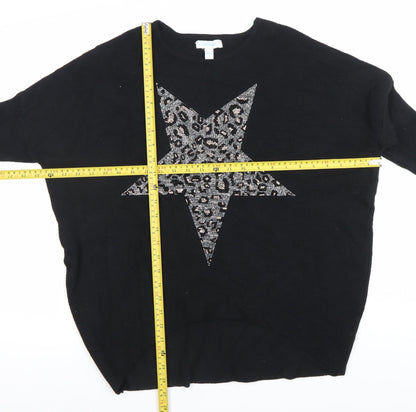 Womens UK Size S Blue Vanilla Black Pullover Jumper