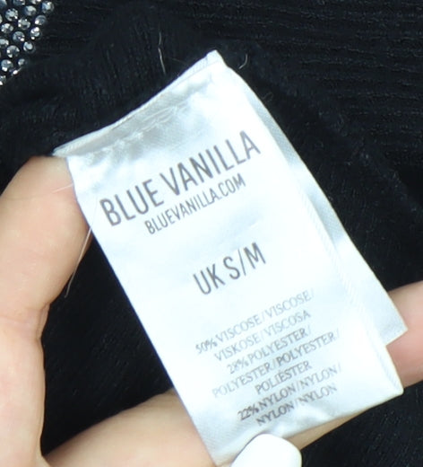 Womens UK Size S Blue Vanilla Black Pullover Jumper
