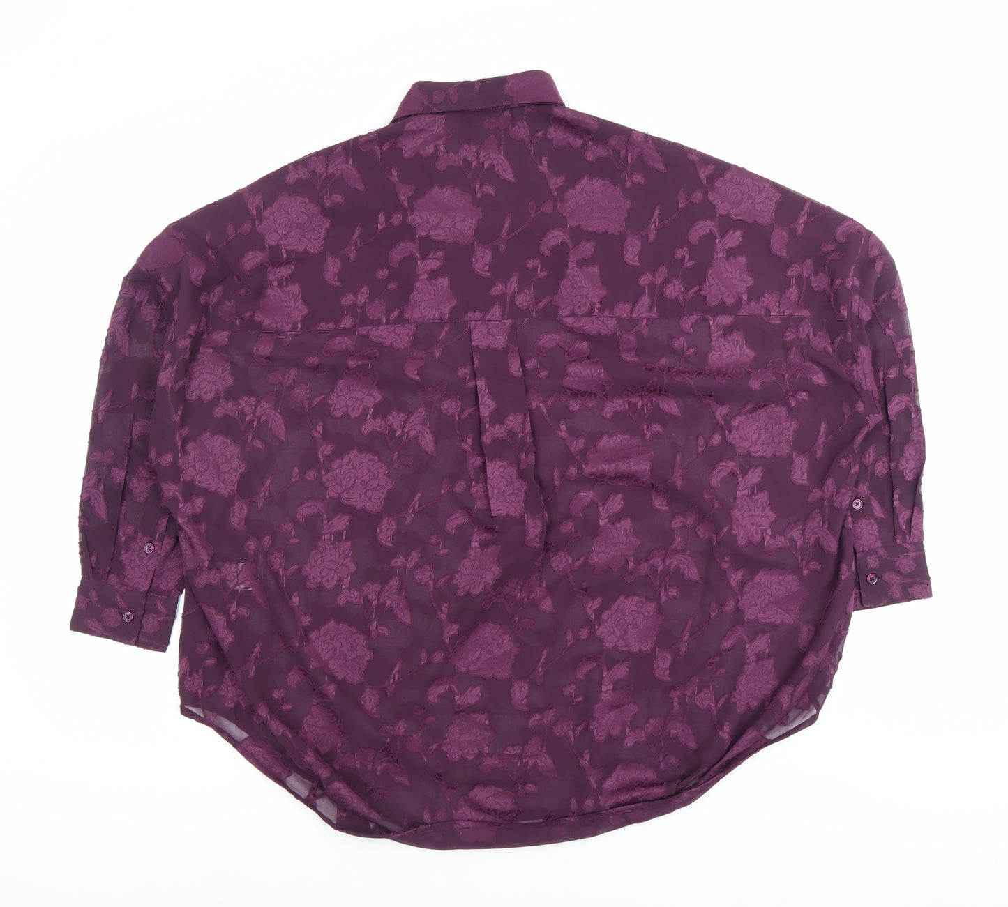 Womens UK Size 8 French Connection Purple Basic Button-Up