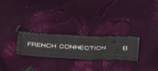 Womens UK Size 8 French Connection Purple Basic Button-Up