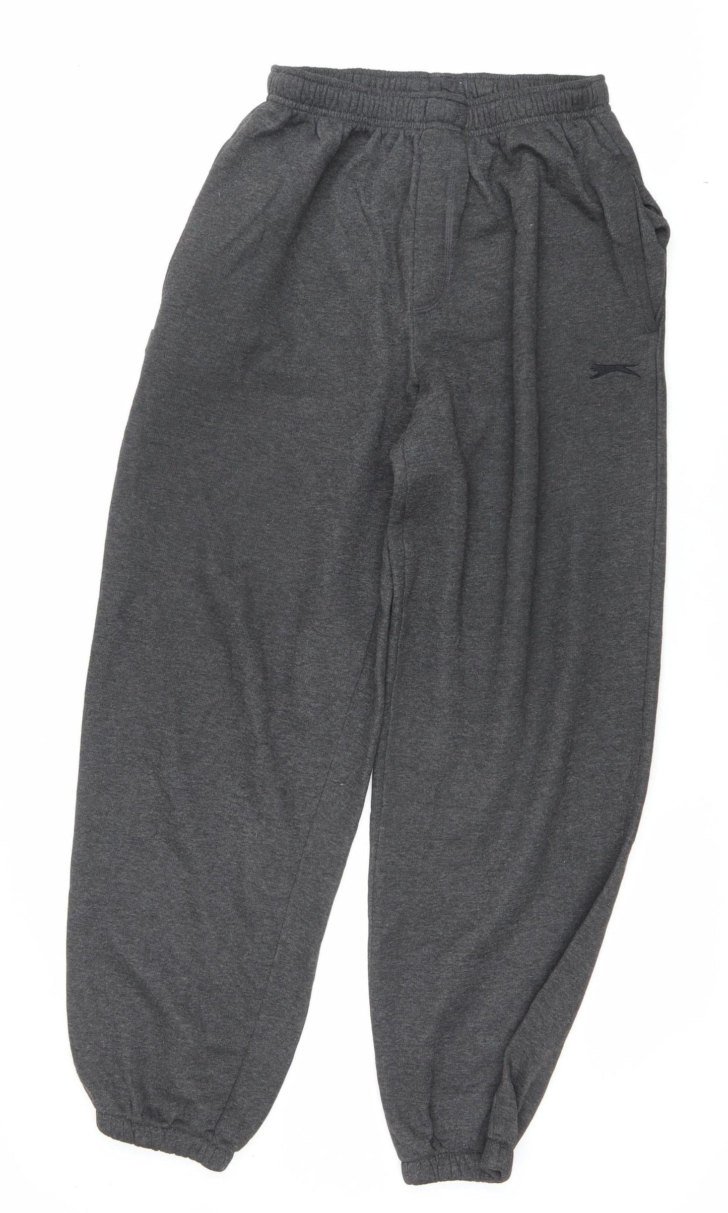 Slazenger Men's Grey M Fleece Sweatpants Regular Fit Autumn Winter