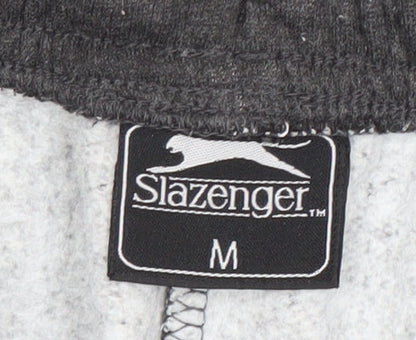 Slazenger Men's Grey M Fleece Sweatpants Regular Fit Autumn Winter
