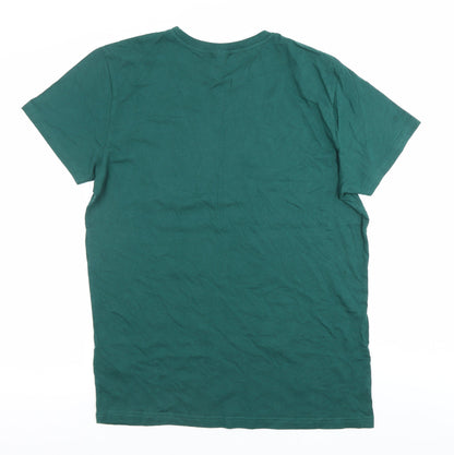 AlphaR One Men's Green L Christmas Santa University T-Shirt