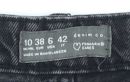 Primark Women’s Black Distressed Mom Jeans Size 10 Regular Fit