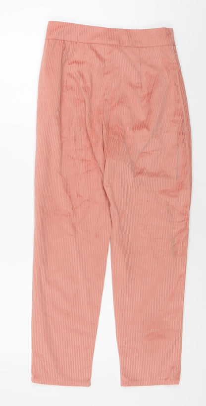 Missguided Women’s Pink Petite Slim Velour Trousers Size 6