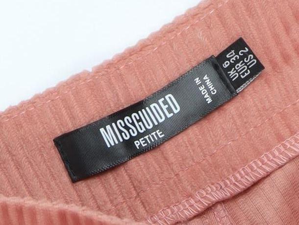 Missguided Women’s Pink Petite Slim Velour Trousers Size 6