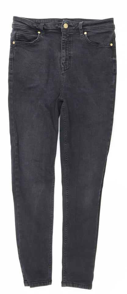F&F Women’s Black Skinny Jeans Size 12 Slim Fit Dark Wash Stretch