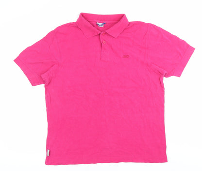 Reebok Men's Pink XL Polo Shirt Short Sleeve 100% Cotton Casual