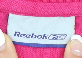 Reebok Men's Pink XL Polo Shirt Short Sleeve 100% Cotton Casual