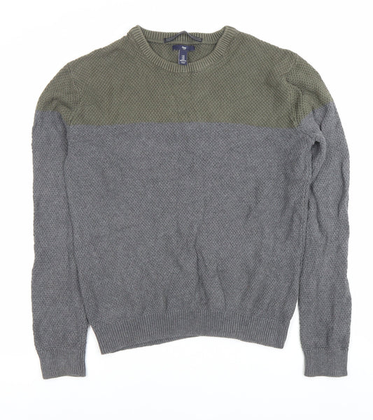 Gap Men’s Grey Cotton Crew Neck Pullover Jumper M Regular Fit