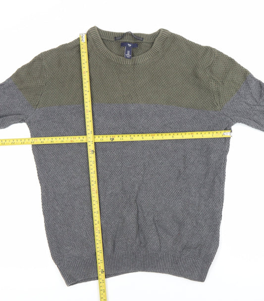 Gap Men’s Grey Cotton Crew Neck Pullover Jumper M Regular Fit