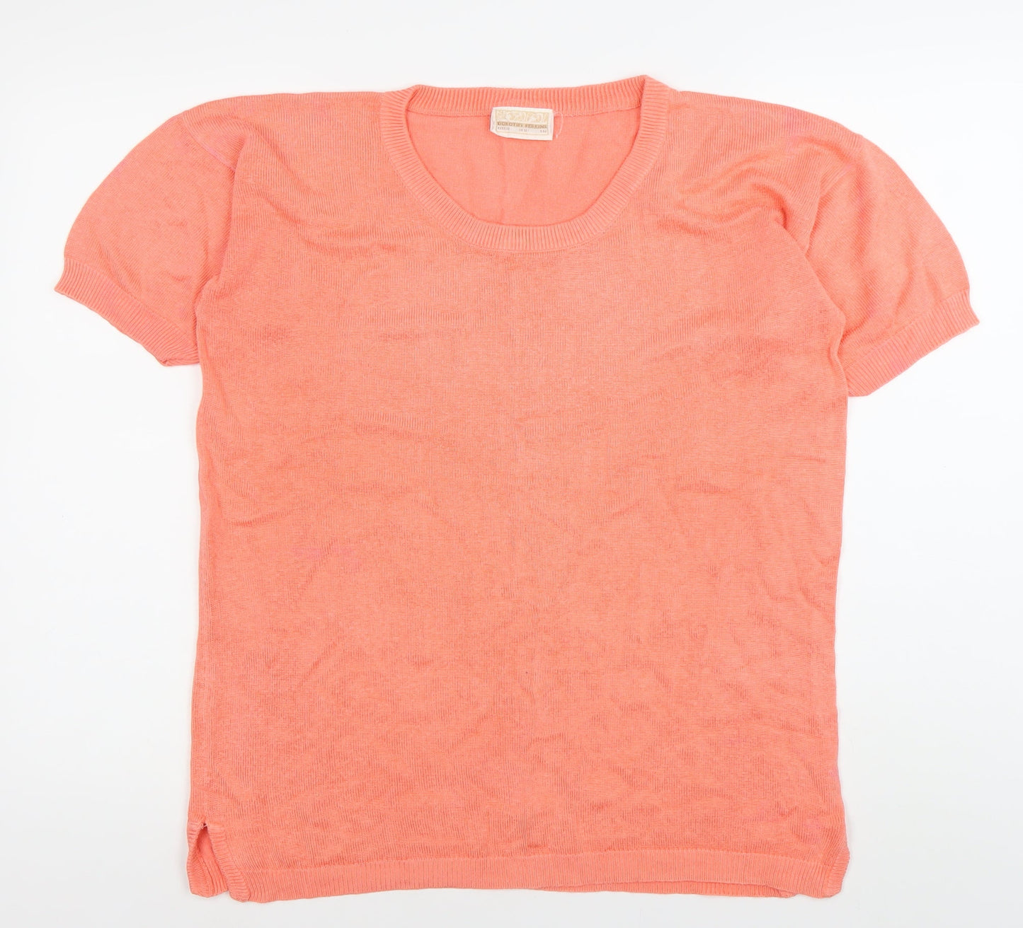 Womens UK Size 12 Dorothy Perkins Orange Basic T-Shirt