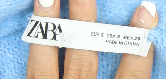 Womens UK Size S Zara Blue Pullover Jumper