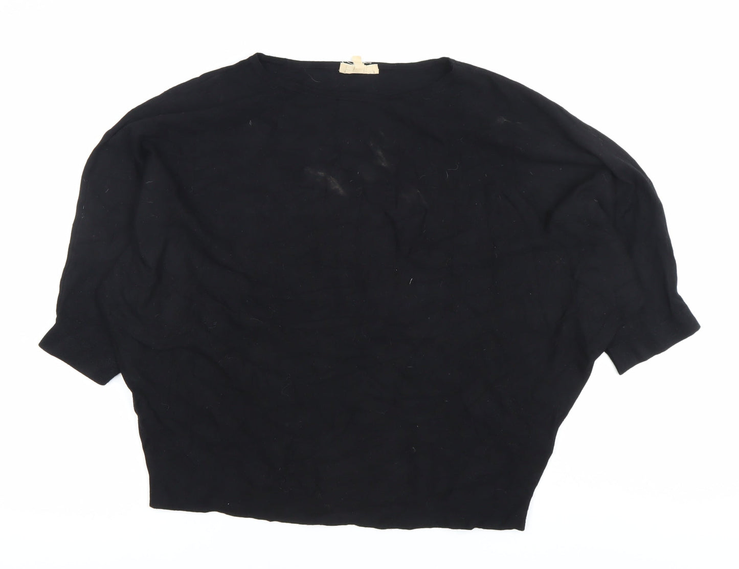 Phase Eight Women’s Black L Boat Neck Lightweight Blouse 3/4 Sleeve