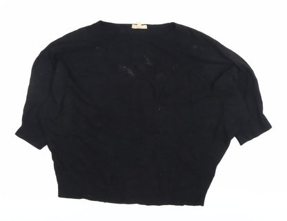 Phase Eight Women’s Black L Boat Neck Lightweight Blouse 3/4 Sleeve