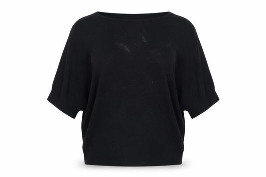 Phase Eight Women’s Black L Boat Neck Lightweight Blouse 3/4 Sleeve