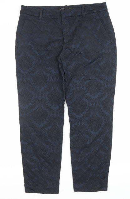 Womens UK Size L Zara Slim Fit Chino Blue Trousers